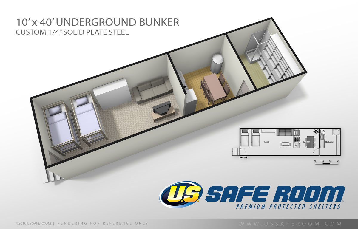 10 X 40 Underground Bunker Us Safe Room